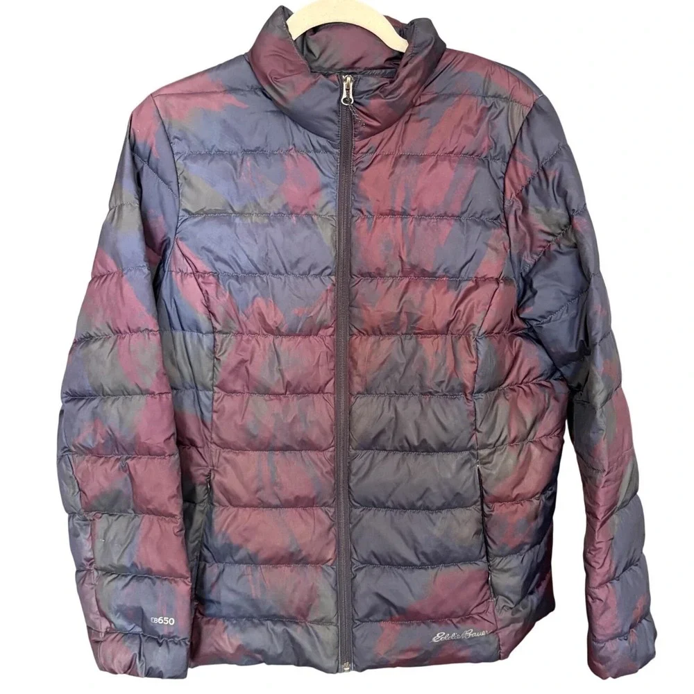 EDDIE BAUER CirriusLite Puffer Jacket Down Fill Quilted Purple Blue Wmns Size‎ L